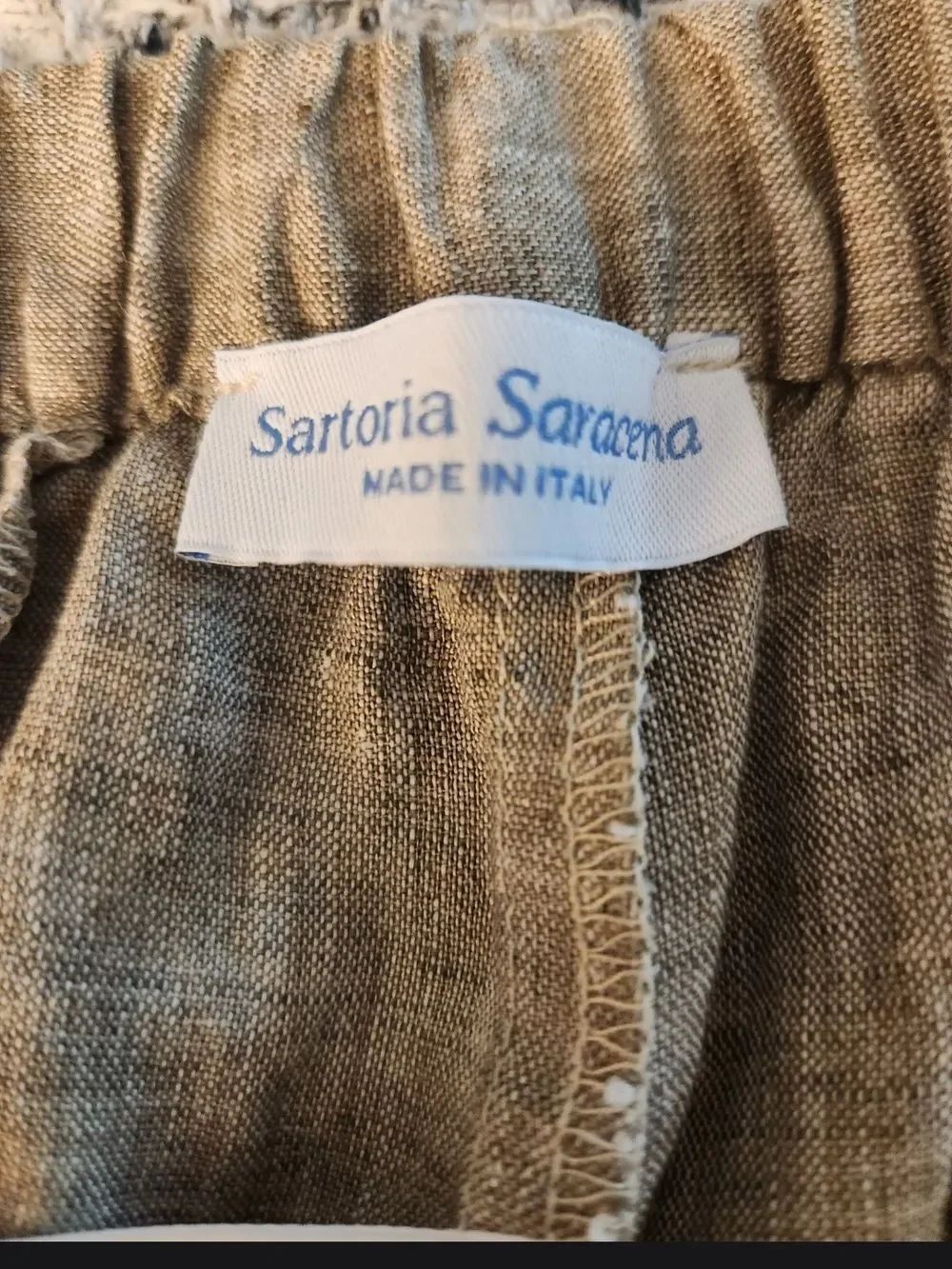 Sartoria Saracena Made in Italy 100% Linen 2-Piece Tunic & Cropped Pant Set - Picture 13 of 16